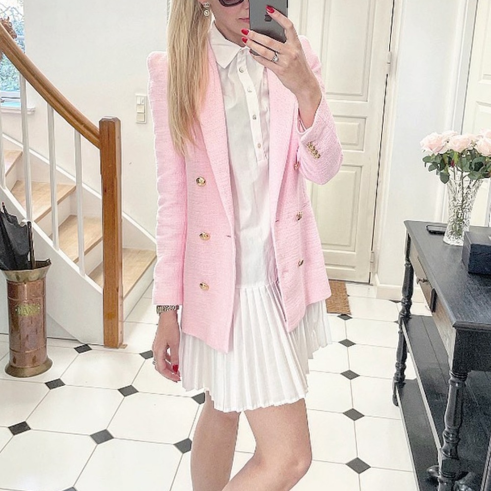 ✨BLOG FAV✨ NWT Zara Buttoned Textured Weave Blazer - Picture 12 of 13
